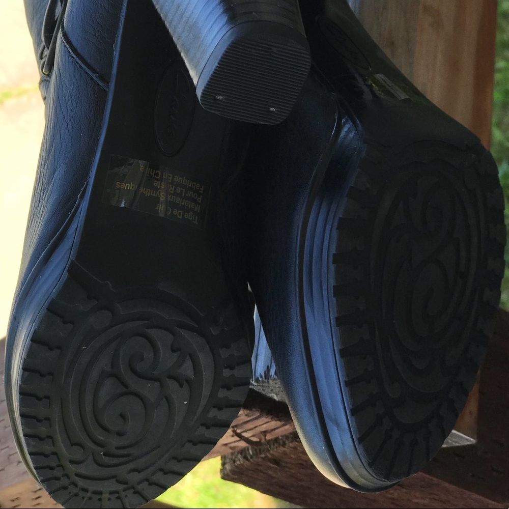 Clarks Heeled Black Leather Boots Size 6 - Picture 7 of 8